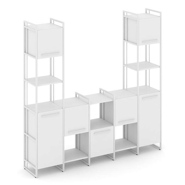 Rift Шкаф комбинированый RF.NS-001 Белый Бриллиант/Металл Белый 2020*396*2010 - Вид 1