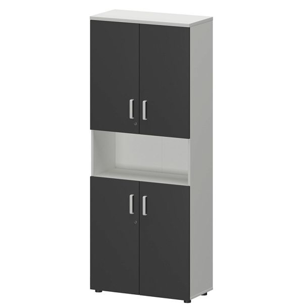 Шкаф СМШ-58Д4 Тип1 Белый/Графит 792x380x1990 Смарт - Вид 1