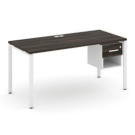 Concept Стол рабочий с подвесной тумбой 1 открытой нишей и одним ящ. CN.SP-120 W Дуб Мали/Белый Бриллиант/Металл Белый 1580*720*750 - Фото предпросмотра