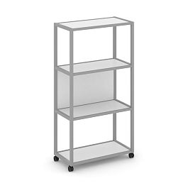 Shelf Mobile Стеллаж 4 уровня 1 секция VR.LT-STK-402.10 Белый Бриллиант/Металл Серый 1000*400*1523 - Фото предпросмотра