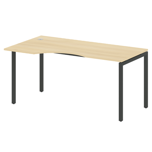 Metal System Quattro Стол криволинейный левый на П-образном м/к 40БП.СА-1 (L) Акация/Антрацит металл 1600*900*750 - Вид 1