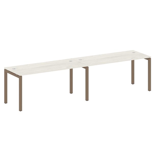 Metal System Quattro Р. ст. на 2 раб. места на П-образном м/к 50БП.СМ-2.4 Дуб наварра/Мокко металл 3200*720*750 - Вид 1