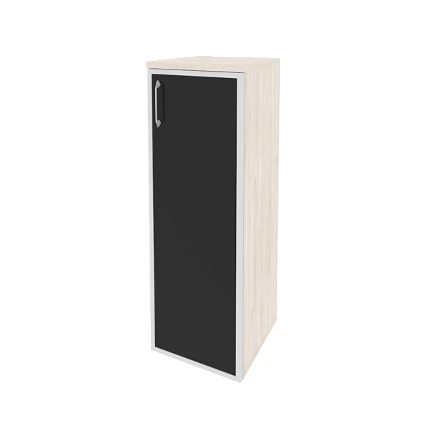 Onix Шкаф средний узкий правый O.SU-2.4 R (R) black Денвер светлый/Стекло black 400*420*1207 - Вид 1