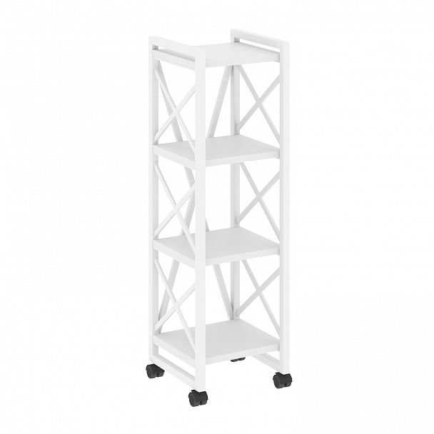 Стеллаж на колесах "Loft" VR.L-MST.K-4.4 белый бриллиант/белый - Вид 1