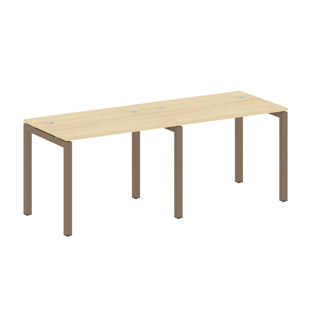 Metal System Quattro Р. ст. на 2 раб. места на П-образном м/к 50БП.СМ-2.1 Акация/Мокко металл 2000*720*750 - Вид 1
