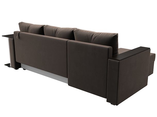 Угловой диван Атланта Лайт левый (полностью велюр коричневый) - Вид 5