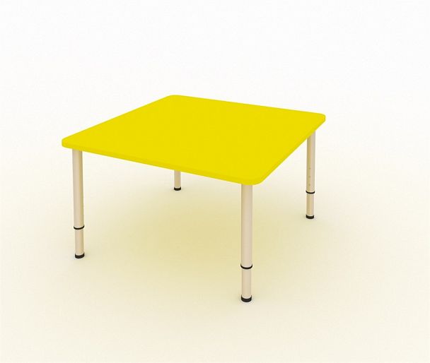 Детский стол 4-х местный (700х700), желтый, гр.0-3 - Вид 1
