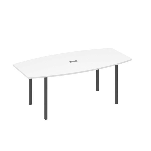 Стол для переговоров 200 на каркасе DUE A4 А4 Б2 113 БП белый премиум / металлокаркас антрацит - Вид 1