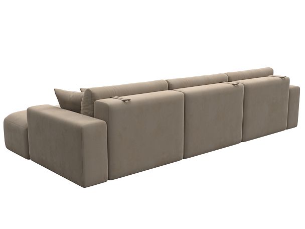 Диван угловой Лига-036 Классик Лонг правый угол Велюр бежевый - Вид 6