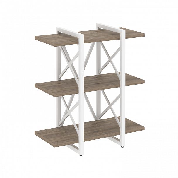 Стеллаж на опорах "Loft" VR.L-MST.O-3.4V тиквуд темный/белый - Вид 1
