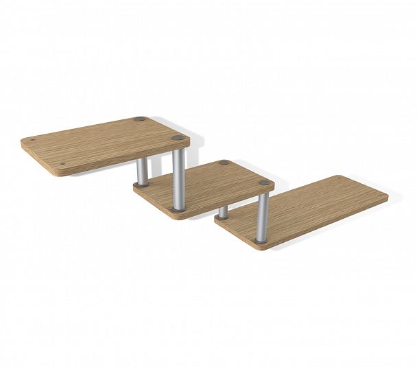 Полка Sheffilton Матрица 54 дуб бел/ал.мет/серый - Вид 3