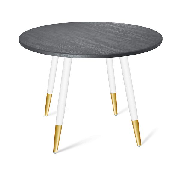 Стол Sheffilton SHT-TU14/TT 90 МДФ белый муар/золото/каменный уголь - Вид 2