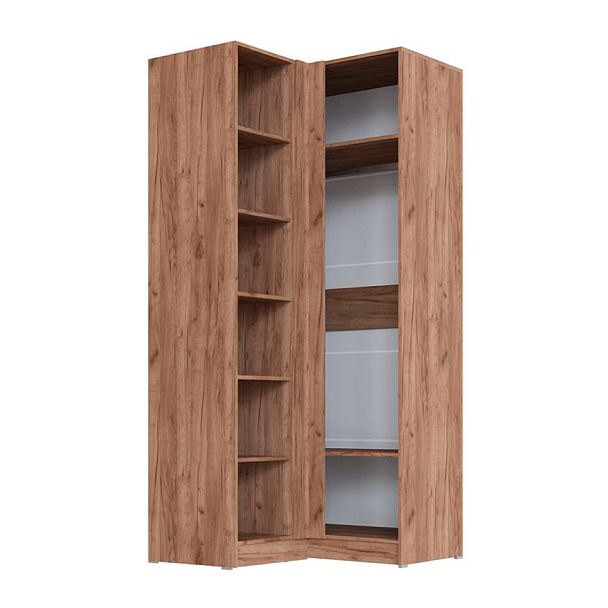 Спальня Вегас Шкаф угловой дуб крафт табачный/дуб крафт белый - Вид 2