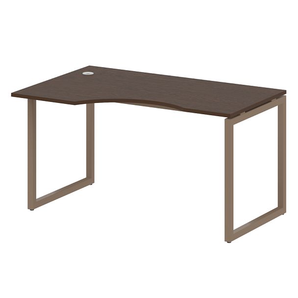 Metal System Quattro Стол криволинейный левый на О-образном м/к 40БО.СА-2 (L) Венге/Мокко металл 1400*900*750 - Вид 1