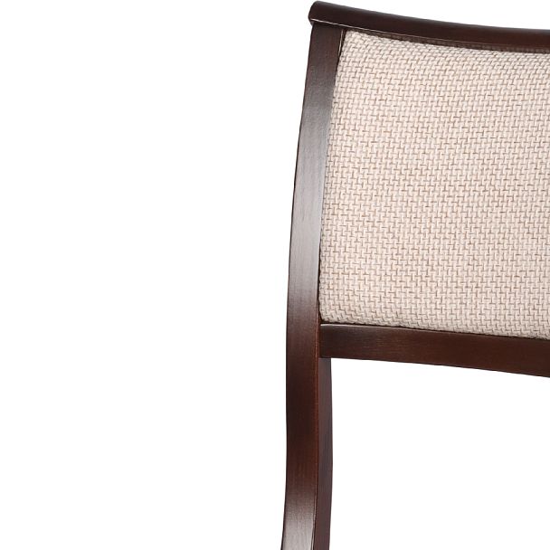 Стул деревянный с мягким сиденьем Камир Темный орех/Кремовая рогожка - Вид 6