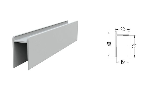 Профиль для навесных элементов,  паз 18мм "Тандем-Т"  ПК-АСС-ПНЭ110//18-В1-76 белый - Вид 1