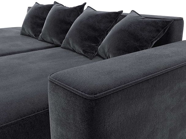 Диван угловой Лига-065 угол правый Велюр серый - Вид 4