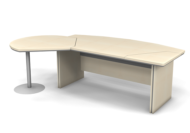 Стол руководителя с вставками и брифингом L,R 2150 Берлин Береза Майнау СРБ.В 16-150 - Вид 2