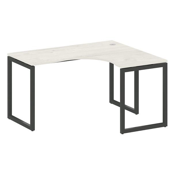 Metal System Quattro Стол криволинейный правый на О-образном м/к 40БО.СА-3 (R) Дуб наварра/Антрацит металл 1400*1200*750 - Вид 1