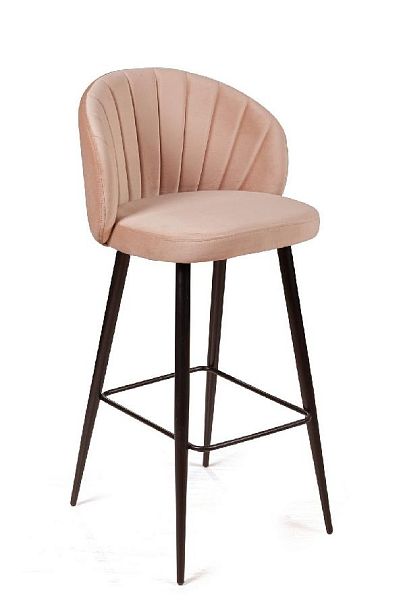 Стул барный Mont Blanc, бархат бежевый 5 / черный конус - Вид 1