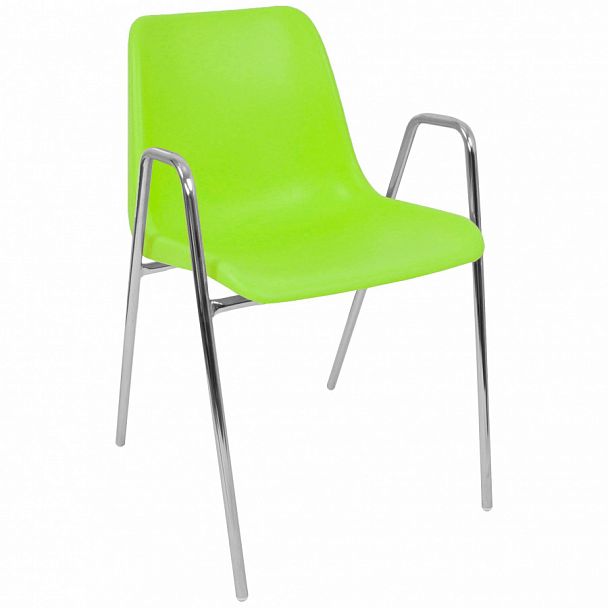 Стул Vicenza (4 высокие ножки c подлокотниками), каркас Хром, салатовый, стопируемый - Вид 1