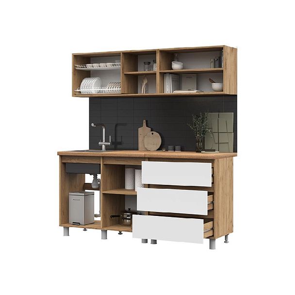 Кухня Хелен 1,7 дуб крафт золото/белый - Вид 2