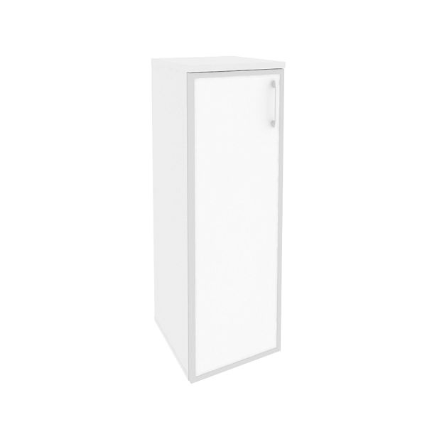 Onix Шкаф средний узкий левый O.SU-2.4 R (L) white Белый бриллиант/Стекло white 400*420*1207 - Вид 1