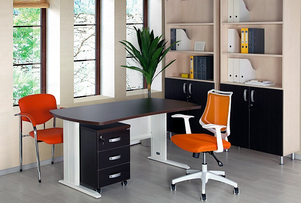 Стол на металлокаркасе 1800 Берлин Орех Вармия/Серый СПМ 180.85 - Вид 2