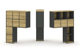 Concept Надставка высокая CN.DNV-010 Дуб Винченцо/Антрацит/Металл Антрацит 1099*350*1486 - Фото предпросмотра