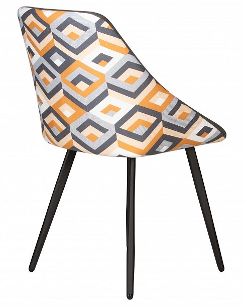 Стул обеденный DOBRIN MARKUS (ЭМАЛЬ ЧЕРНЫЙ МУАР ткань Candy Graphite+Escada Ochre) - Вид 4