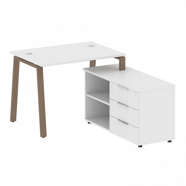 Рабочая станция "Metal System" БА.РС-СТС-2.1 белый/мокко - Вид 1