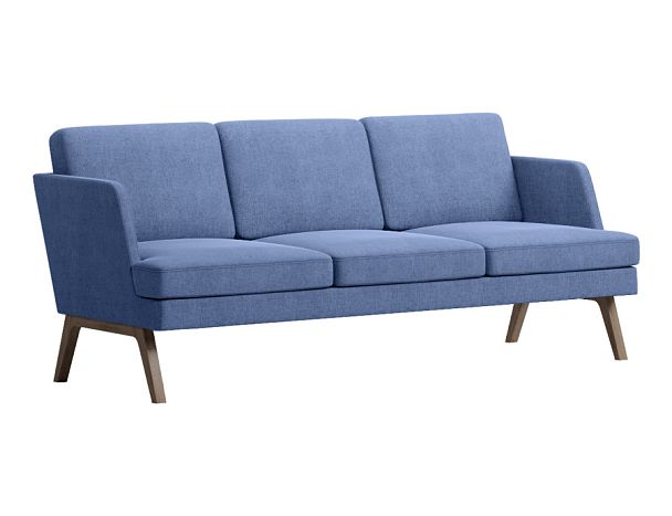 Диван Everprof Marko трехместный Ткань Синий Темное дерево - Вид 1