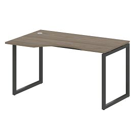 Metal System Quattro Стол криволинейный левый на О-образном м/к 40БО.СА-2 (L) Вяз/Антрацит металл 1400*900*750 - Фото предпросмотра
