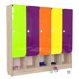 Шкаф детский 5-секционный с нишей под обувь ШЛД-031 - Фото предпросмотра