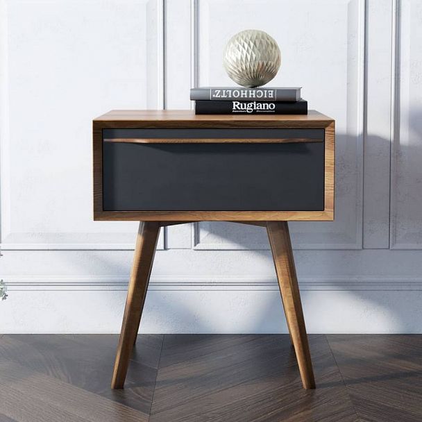 Тумба прикроватная "Bruni Black" BR-11 - Вид 4