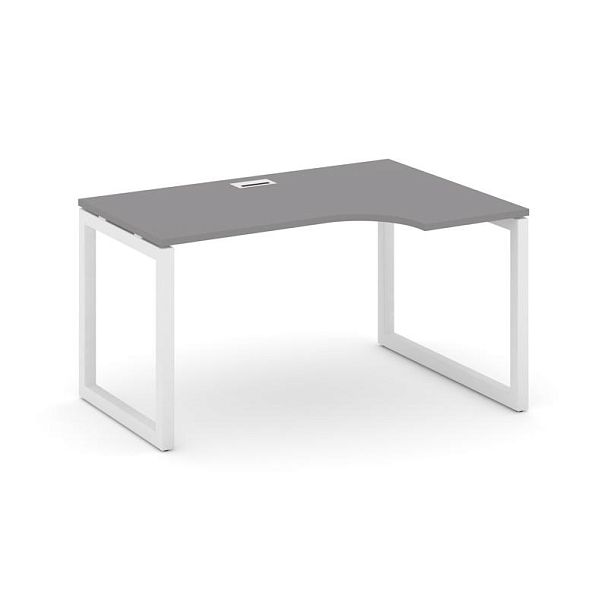 Стайл Проджект Стол рабочий эргономичный SN-5O.SPA-012(R) Серый Пепел/Металл Белый 1580*700/980*750 - Вид 1