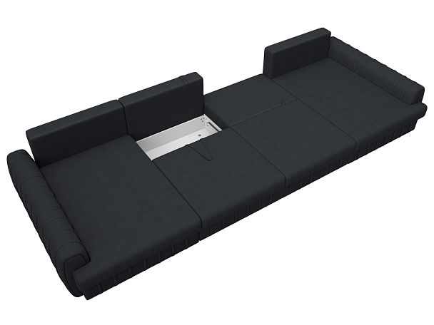 Диван П-образный Лига-057 НПБ Лонг Замша темно-серый - Вид 8