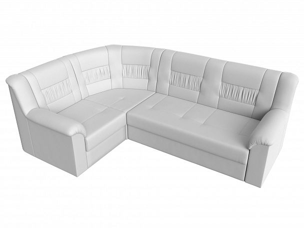 Угловой диван Карелия левый угол (полностью экокожа белая) - Вид 5