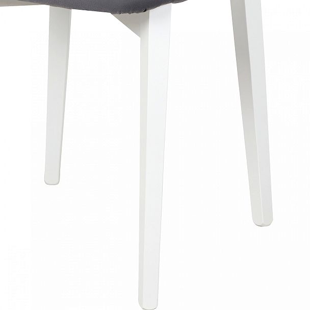 Стул деревянный с мягким сиденьем Мэти Белый/Серый велюр - Вид 13