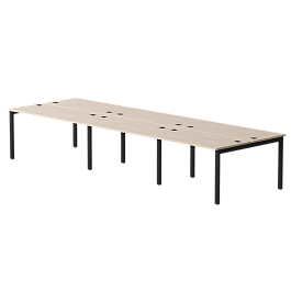 Бенч-система на 6 мест Everprof EVO на металлокаркасе 4740х670(1370)x755 Дуб Соната/Черный - Фото предпросмотра