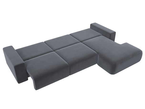 Диван угловой Лига-036 Классик Лонг правый угол Велюр серый - Вид 10