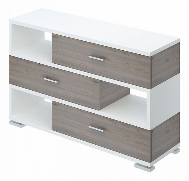 Тумба комбинированная Домино нельсон СБ-40/3 Белый/Нельсон - Вид 1