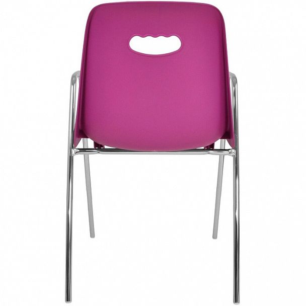 Стул Venezia (4 высокие ножки c подлокотниками), каркас хром, фиолетовый, стопируемый - Вид 3