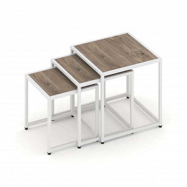 Стол журнальный "Loft" VR.L-SJK-45 Тиквуд Темный/Белый - Вид 3