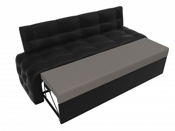 Кухонный прямой диван Люксор (полностью экокожа черная) - Вид 5