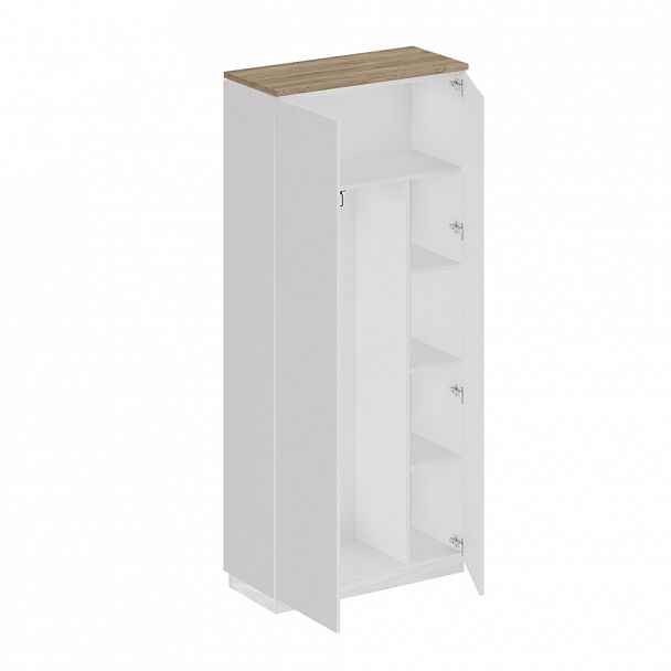 Шкаф для одежды с дополнением "City" СИ 306 дуб гладстоун светлый/белый премиум/белый премиум - Вид 1