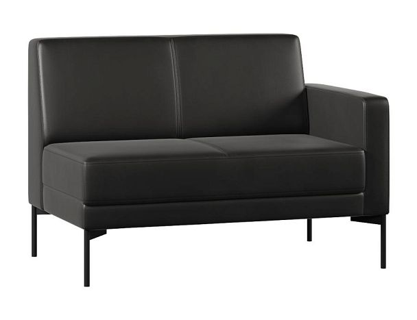 Модуль Everprof Gamma с подлокотником двухместный левый Экокожа Черный - Вид 1