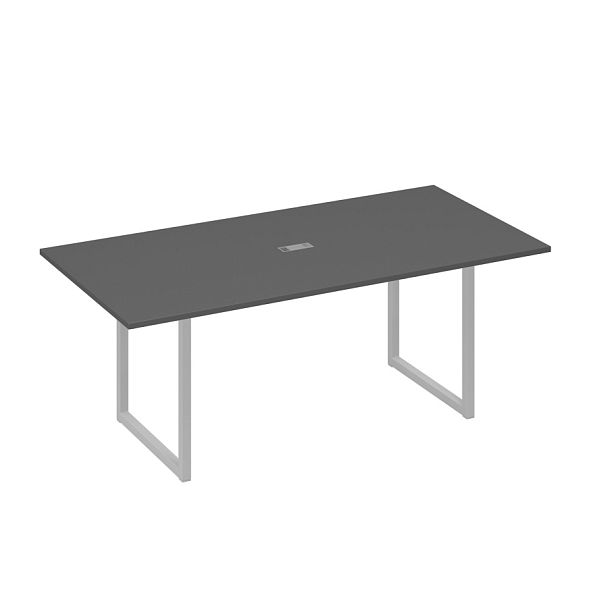 Стол 200 с металлокаркасом QUATTRO для переговоров A4 А4 Б4 123 БП антрацит премиум / металлокаркас серый - Вид 1