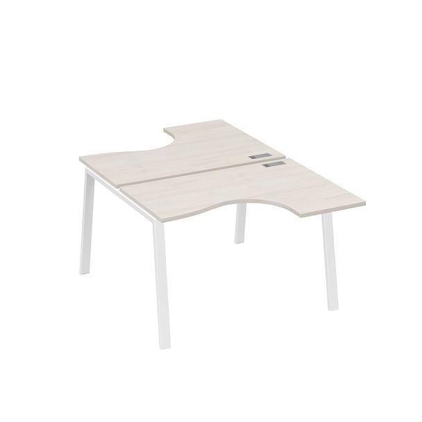 Рабочая станция каркас TRE столы Классика (2х120) A4 А4 Б3 180  БП дуб / металлокаркас белый - Вид 1