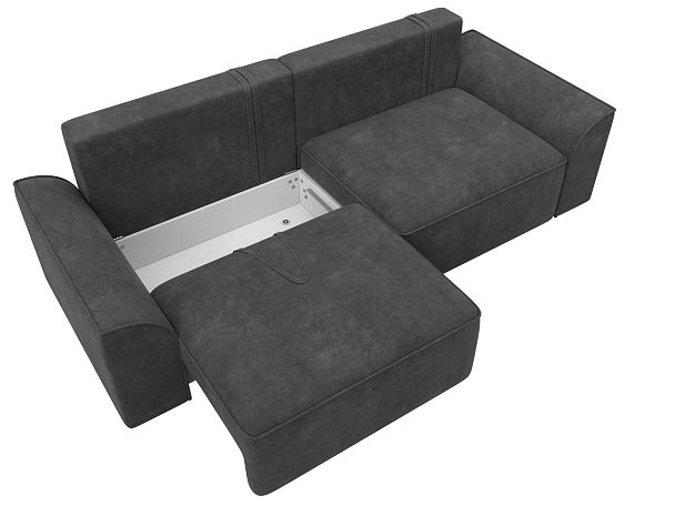 Диван прямой Лига-048 НПБ Велюр серый - Вид 7